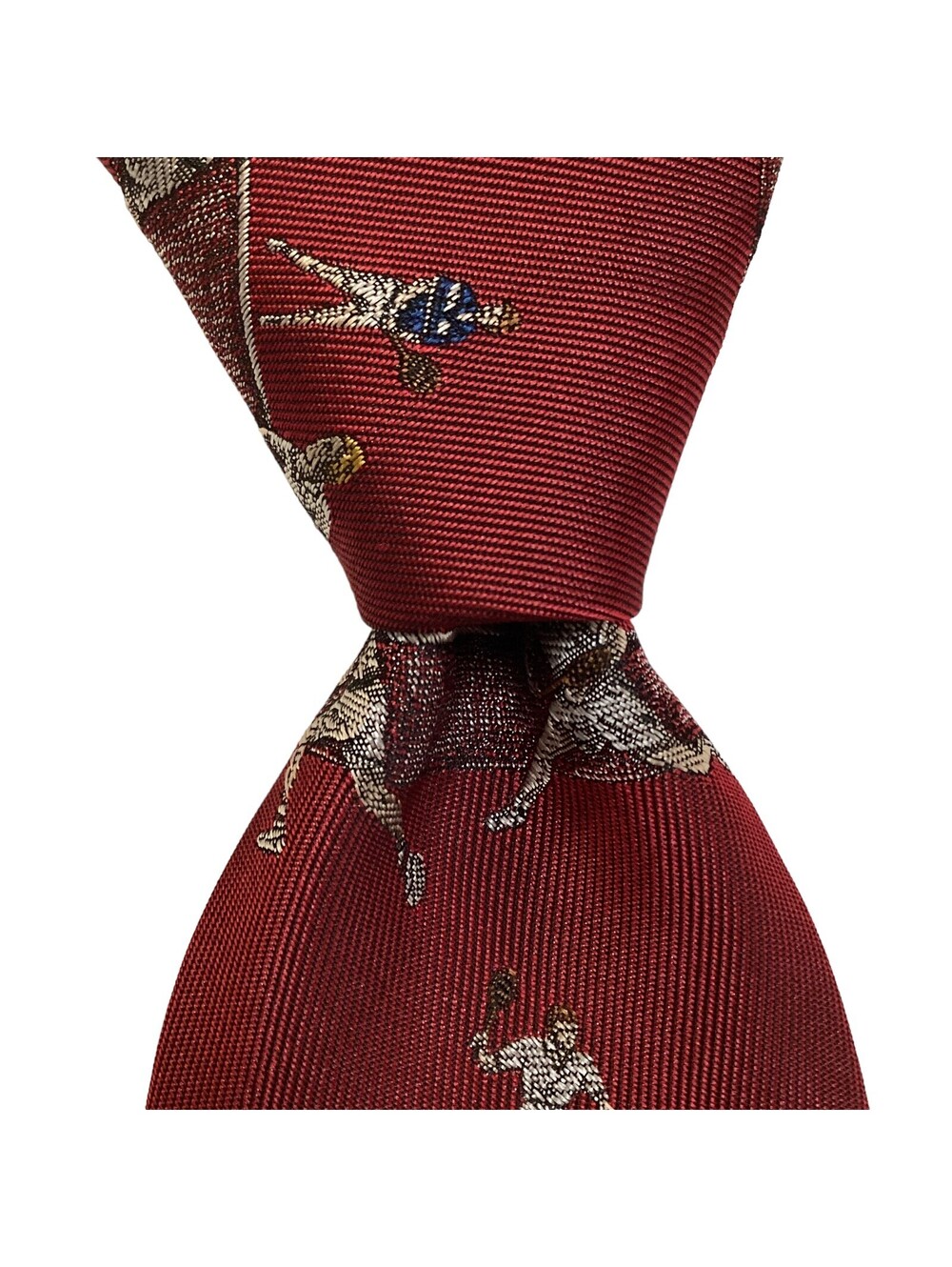Robert Talbott Mens 100% Silk Necktie USA Designer Lacrosse Burgundy/Multi NWD